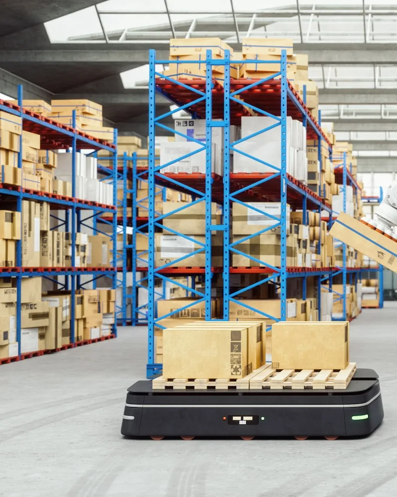 Warehouse robotics on a distribution floor